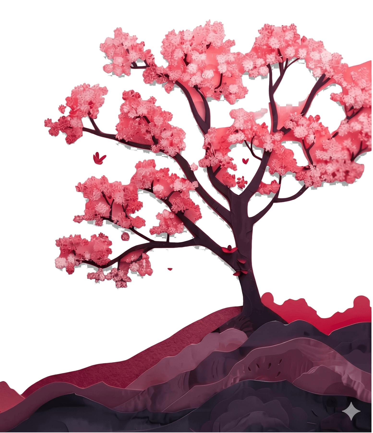Japanese Sakura tree illustration